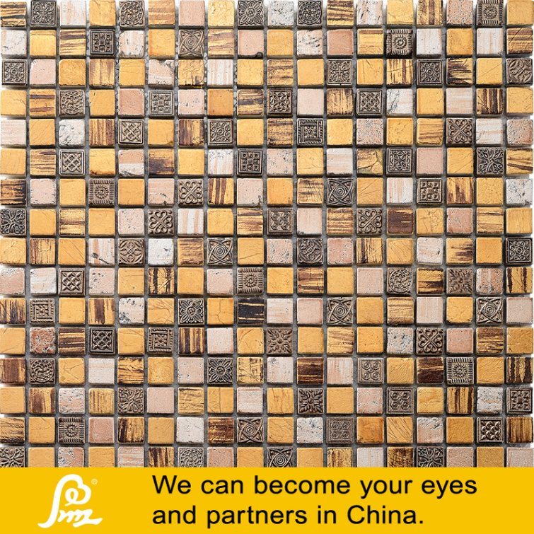 Yellow and Brown Mix Glass Mosaic Tiles 02