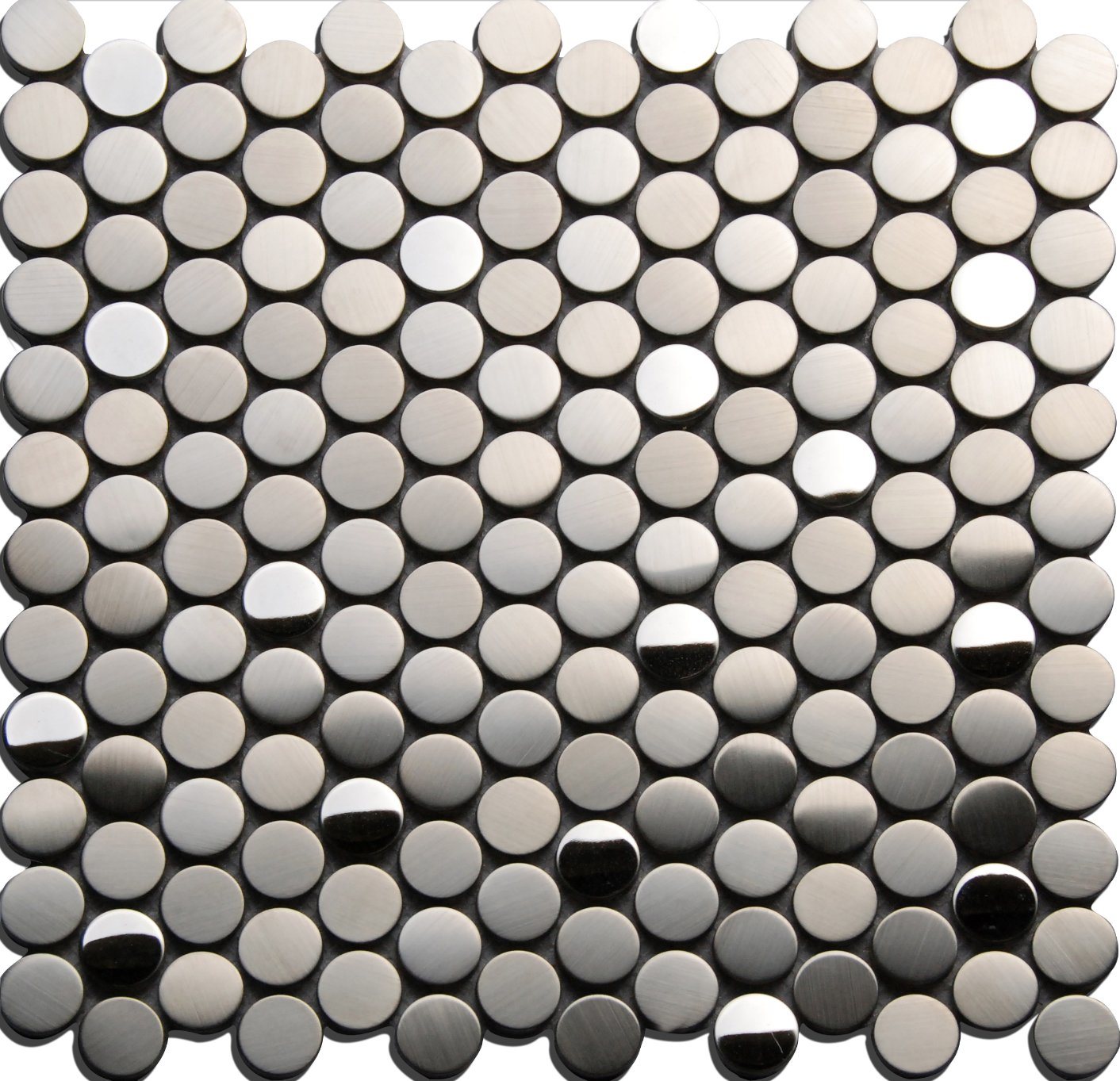 Round Best Selling Decorative Silver Metal Mosaic Tile