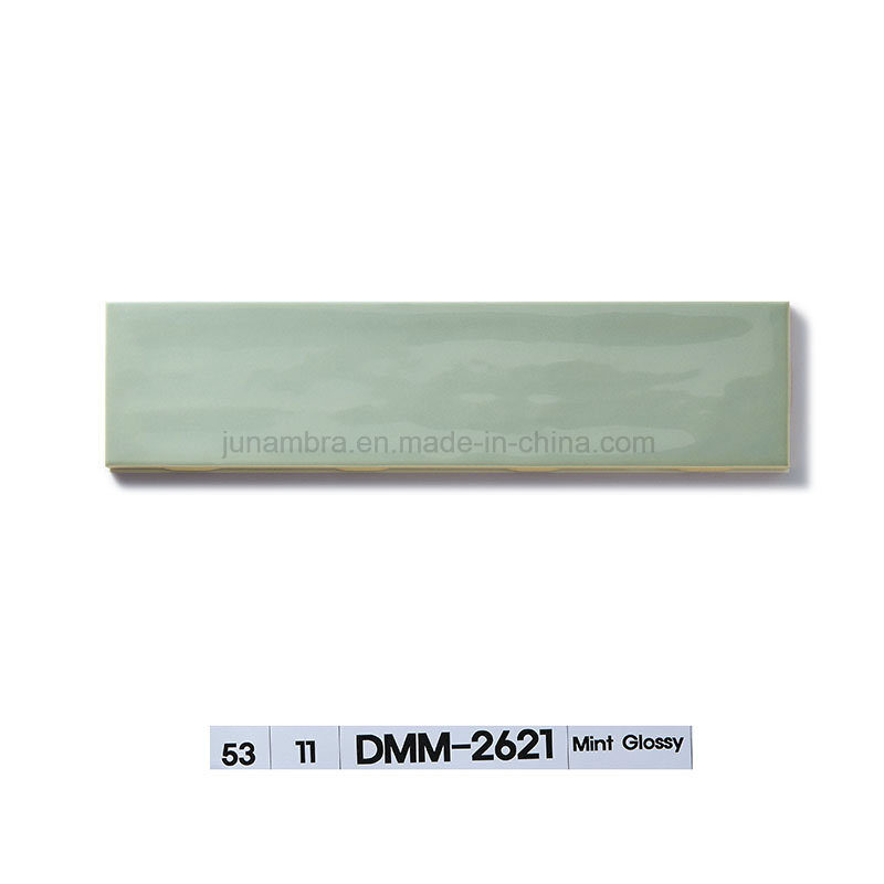 65X266mm Mint Glossy Easy and Comfortable Design Interior Use Glazed Wall Tile (DMM-2621)