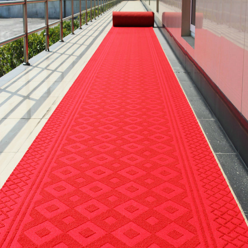 Indoor Outdoor PVC Rubber Backed Ribbed Textile Soft Carpet Tiles