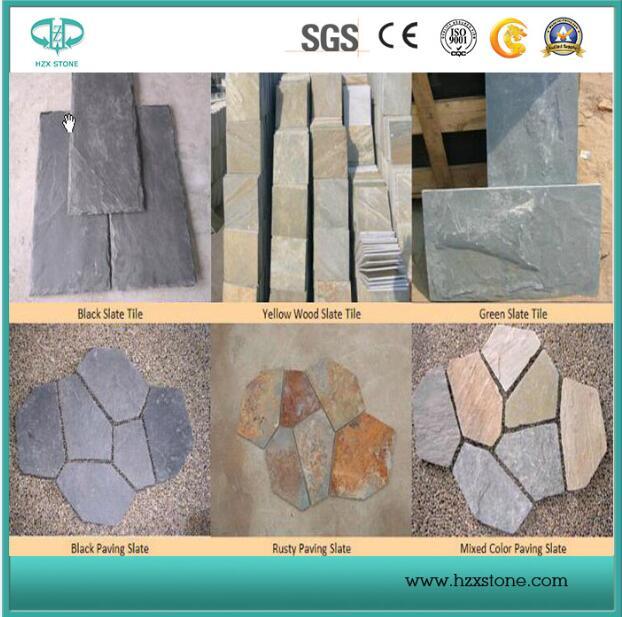 Rusty /Yellow/Green Slate/Slate Tiles/Mosaic/Cultural Stone for Tile/Paving/Floor/Wall/Countertop/Stair Step/Slab etc.
