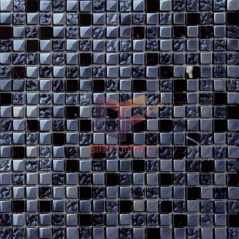 Retro Style Black Stone Mix Crystal Mosaic Tile (CS014)