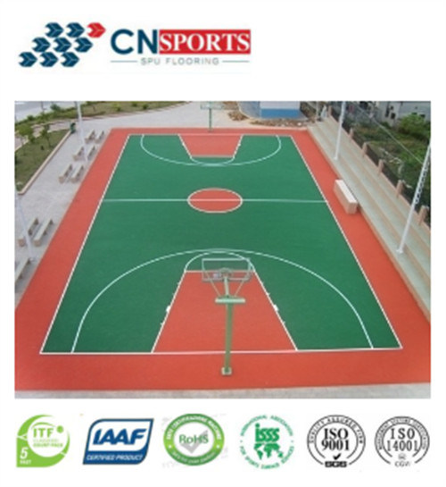 6mm Silicon PU Outdoor Sports Courts Flooring