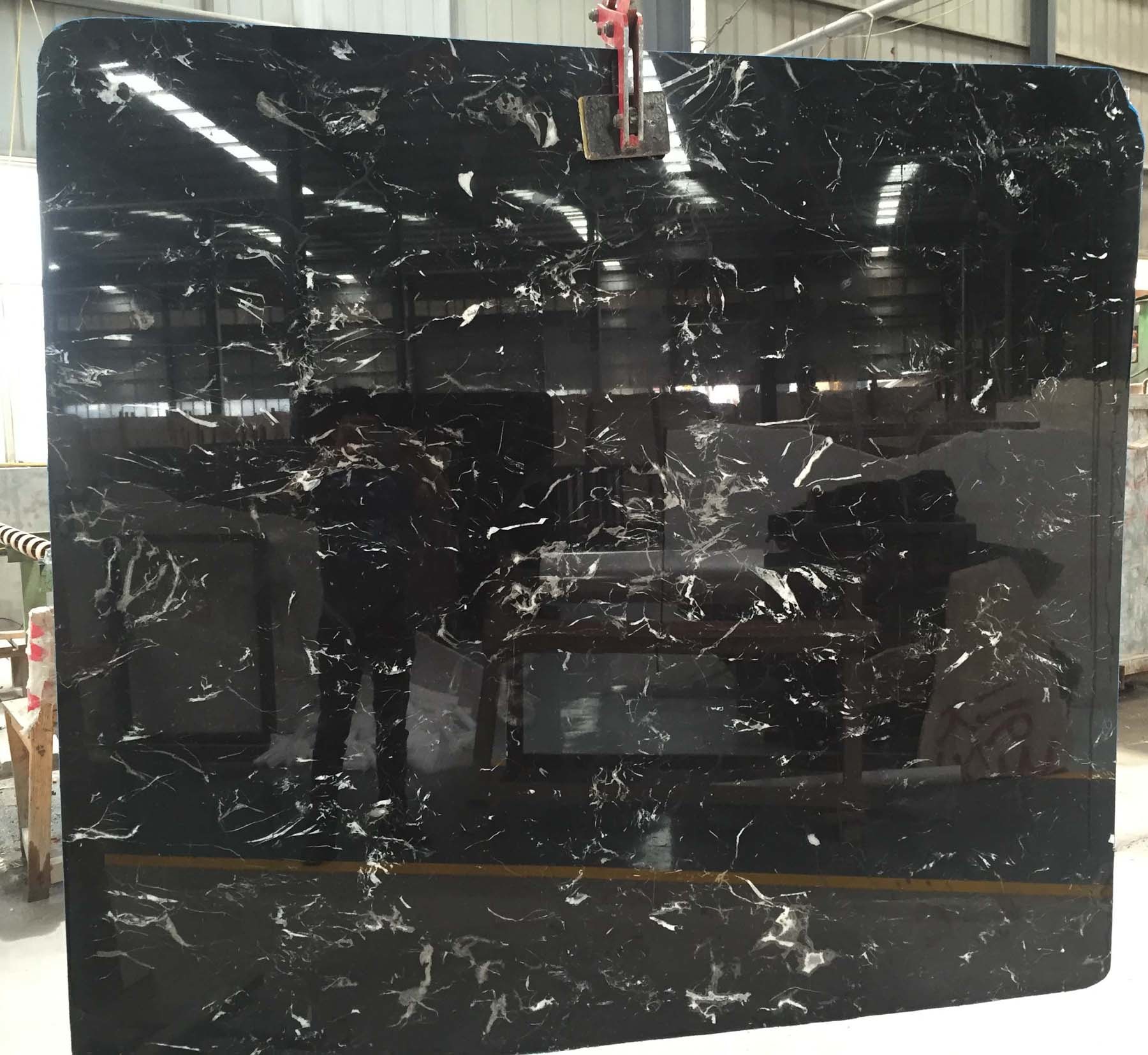 Popular Silver Portoro Black Marble, Marble Tiles with Factory Price