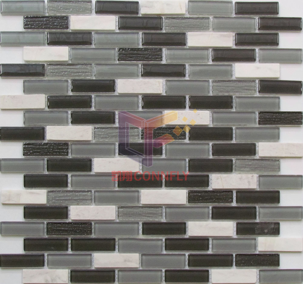 4mm Glass Mix Marble Crystal Mosaic Tile (CFS658)