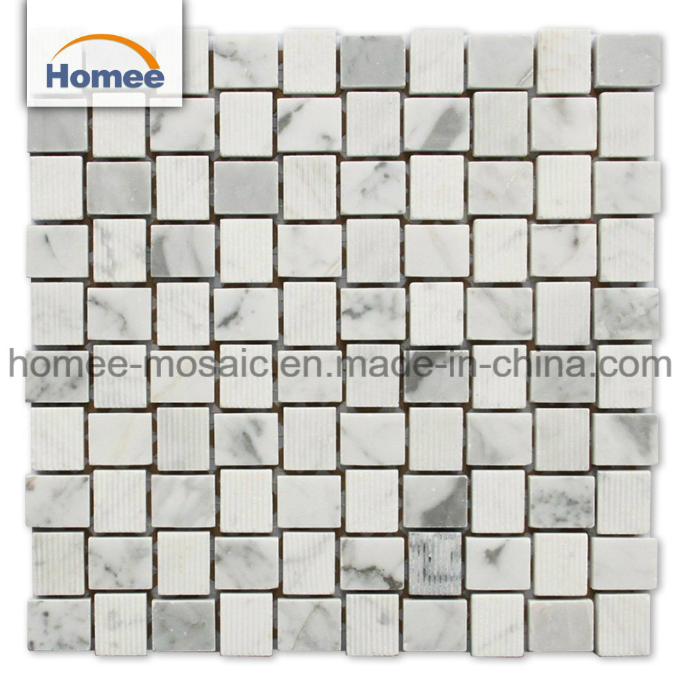 Carrara White 3D Basket Weave Tile Marble Mosaic Home Decoration Natural Stone New