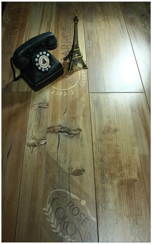 Commercial 8.3mm Mirror Oak V-Grooved Sound Absorbing Laminate Floor