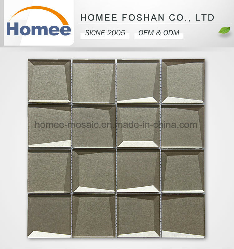Quality Tiles Wall Square Hotsales Kitchen Wall Beveled Glass Mosaic