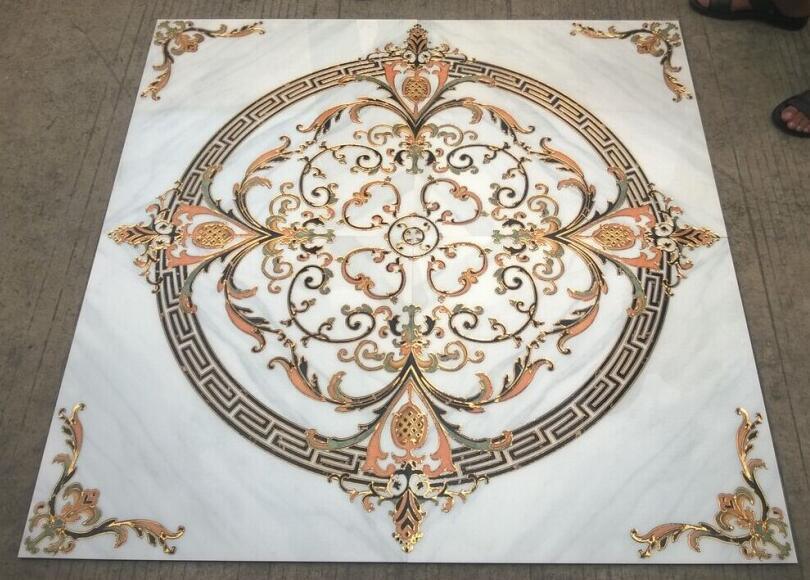 Ceramic Floor Polished Golden Carpet Tile with Fluorescent Light