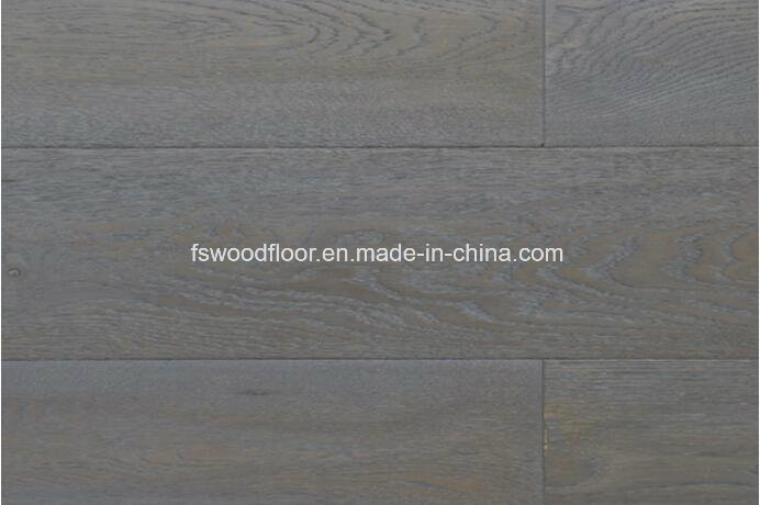 Limed & Wire Brushed Dark Grey Oak Wide Plank Engineered Flooring