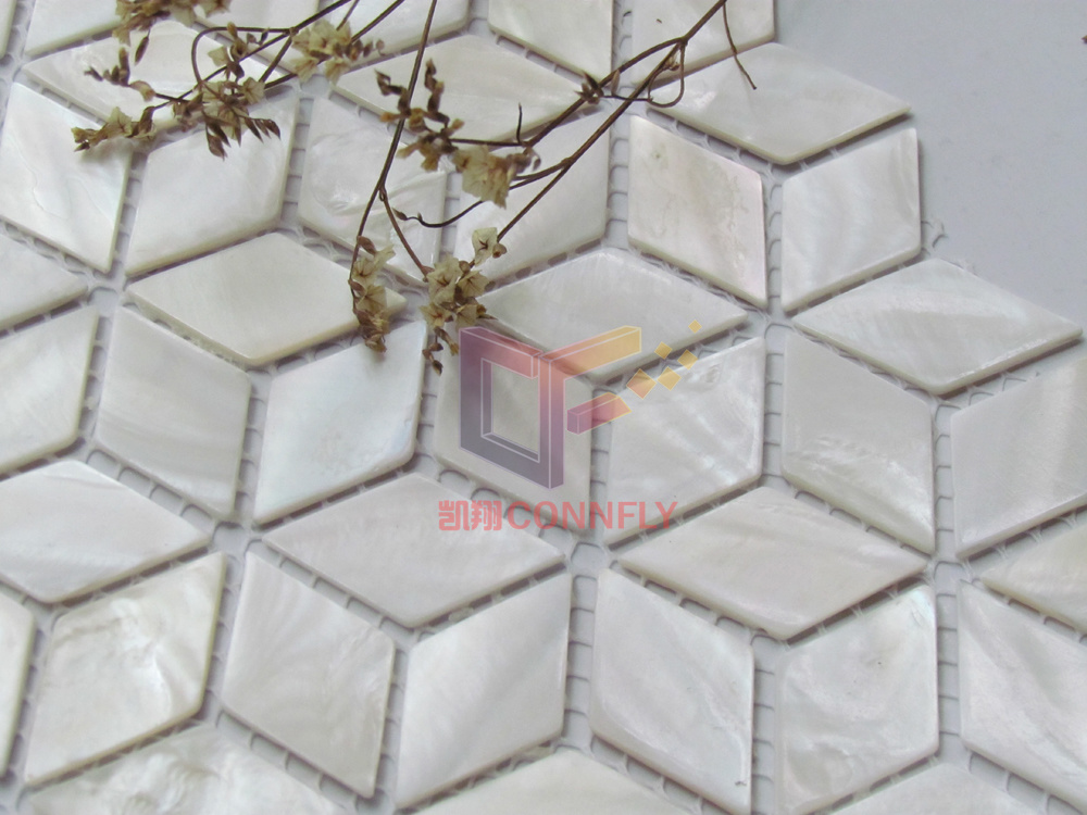 Rhombic Shape 3D Look Mother of Pearl Shell Mosaic (CFP122)
