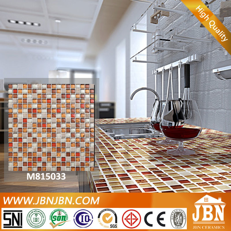 Kitchen Table Decoration, 15X15X8mm Stone Mosaic Mix Glass Mosaic (M815033)