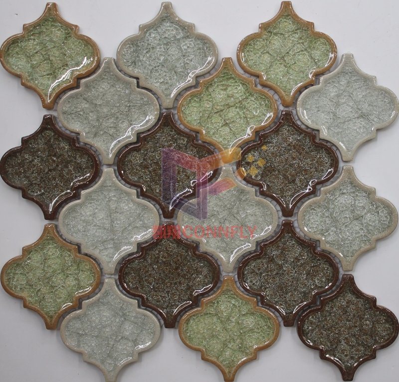 Lamp Shape Crackle Ceramic Tile Mosaic (CST247)