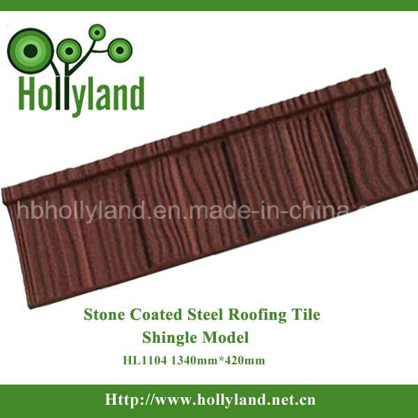 Zinc Aluminum Modern Stone Coated Steel Roofing Tile (Wooden Type)