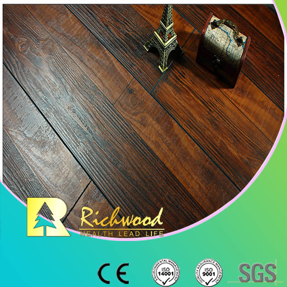 12.3mm AC4 Hand Scraped Cherry V-Grooved Laminated Floor