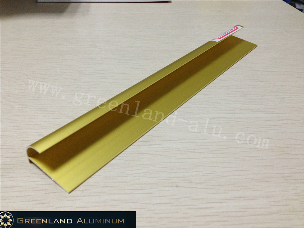 Aluminium Radius Tile Trim in Anodised Matt Gold Color