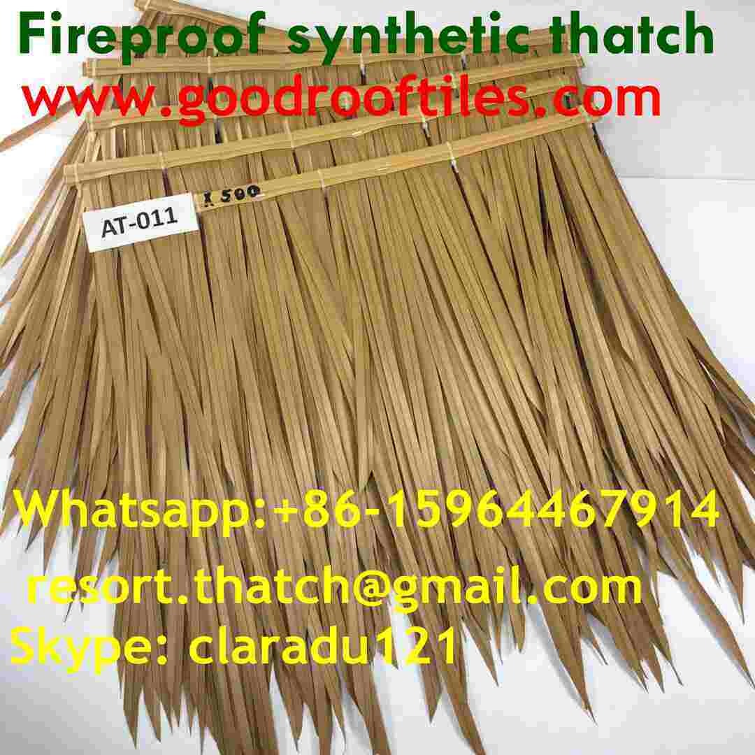 Artificial Thatch Synthetic Thatch Plastic Palm Tree Leave Thatch Roofing Tiles 2