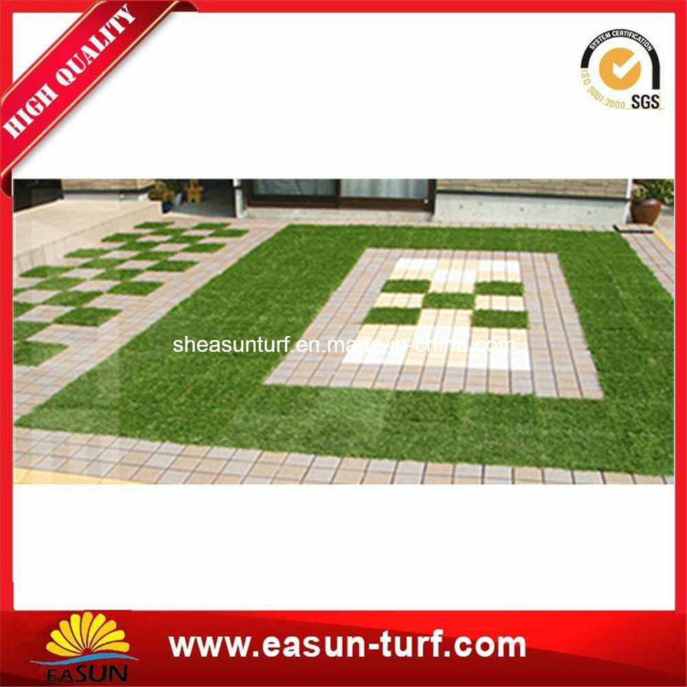 High Quality Interlocking Artificial Grass Tile for Landscape Garden DIY
