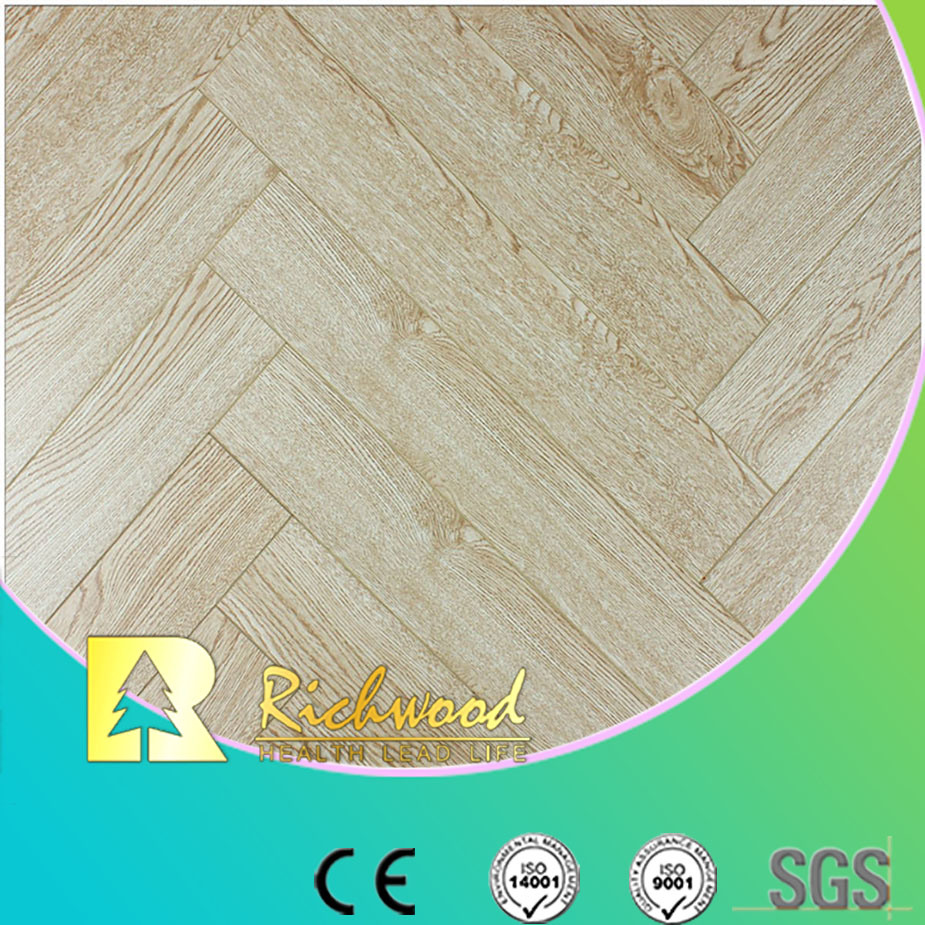 Commercial 8.3mm AC3 Embossed Oak V-Grooved Laminate Flooring