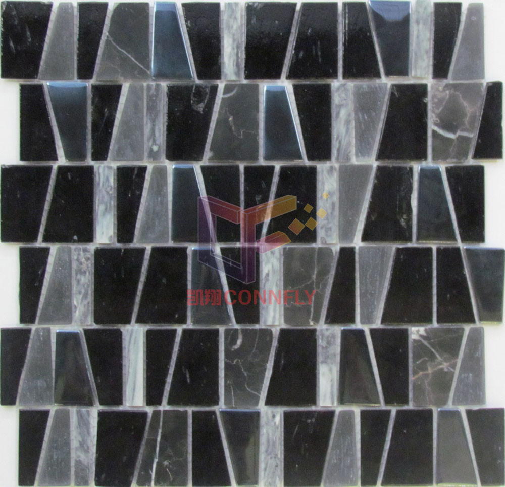 Black Ladder Type Glass Mosaic (CS217)