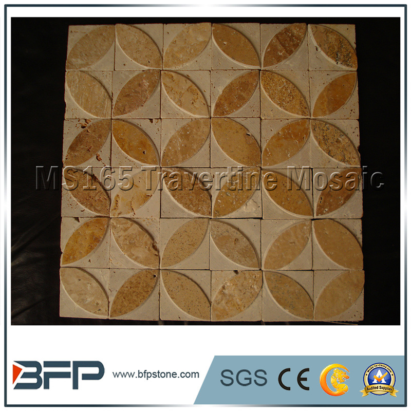 Yellow/Beige/Honey Travertine Mosaic for Wall Tile and Cladding