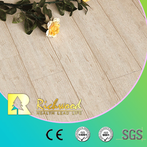 Commercial 12.3mm E0 Parquet Walnut V-Grooved Waterproof Laminate Wood Flooring