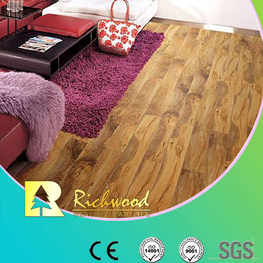 Commercial 12.3mm High Gloss Cherry Sound Absorbing Laminate Flooring