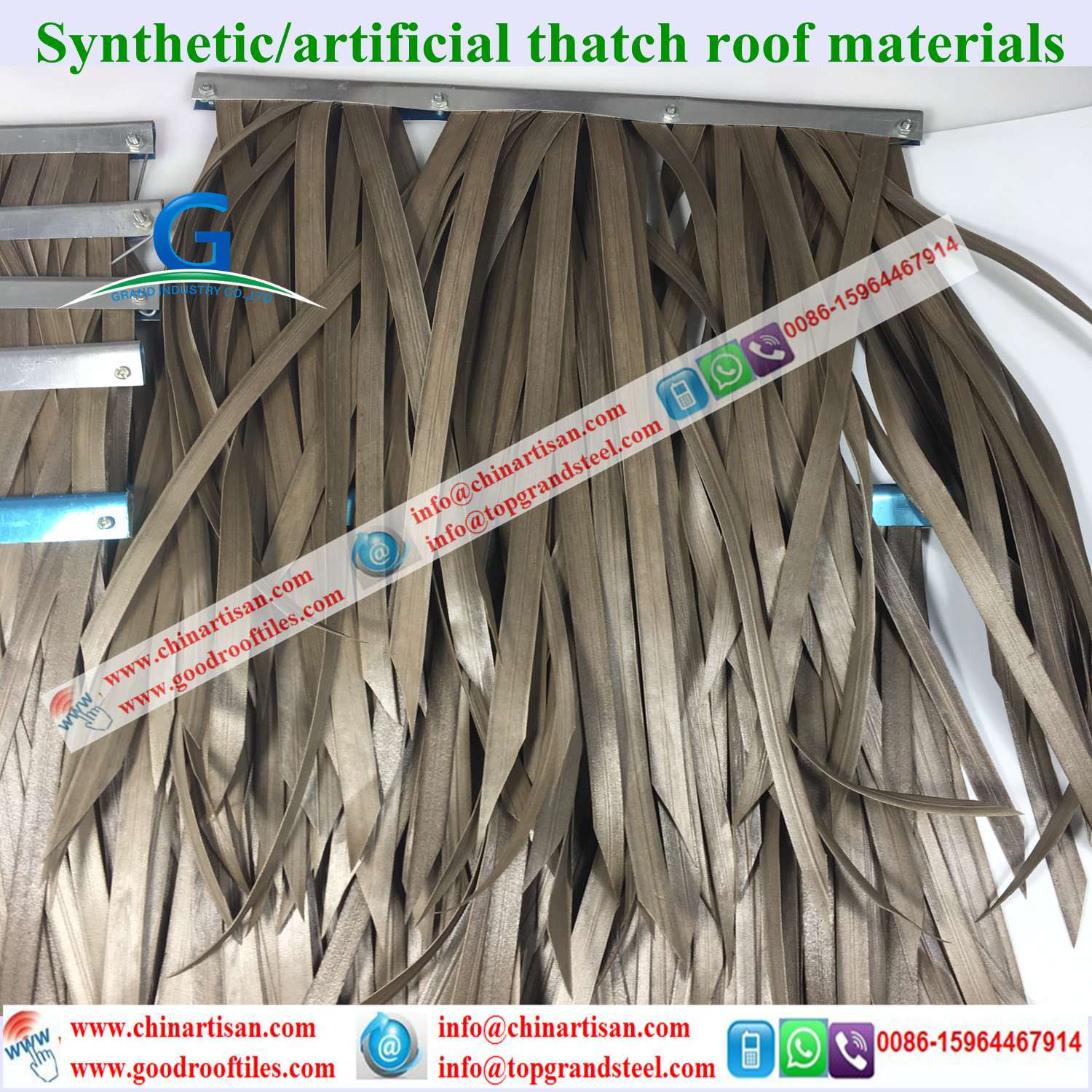 At020 Artificial Thatch Synthetic Thatch Plastic Palm Thatch Roofing Tile