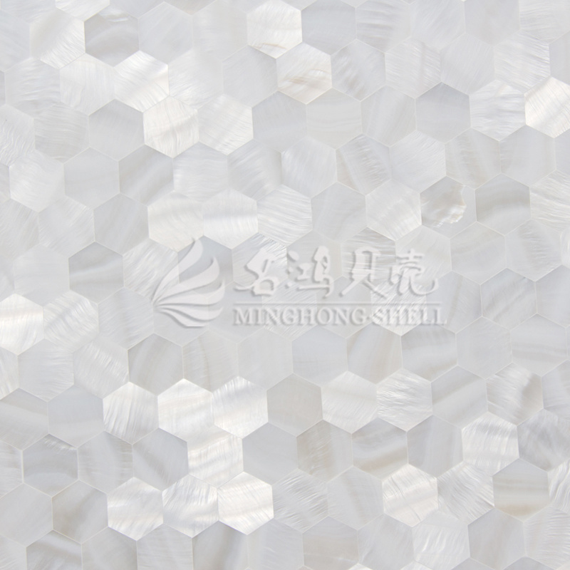 Freshwater Shell Pure White Hexagan Mosaic Tile