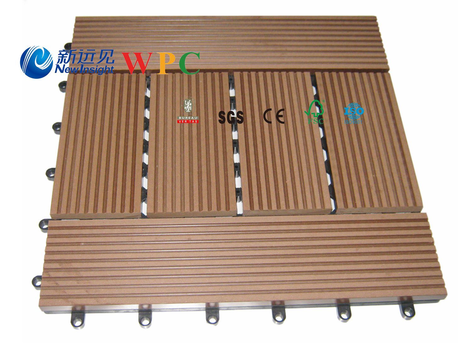 305*305*22mm Composite DIY Decking Tile with CE, Fsg SGS, Certificate