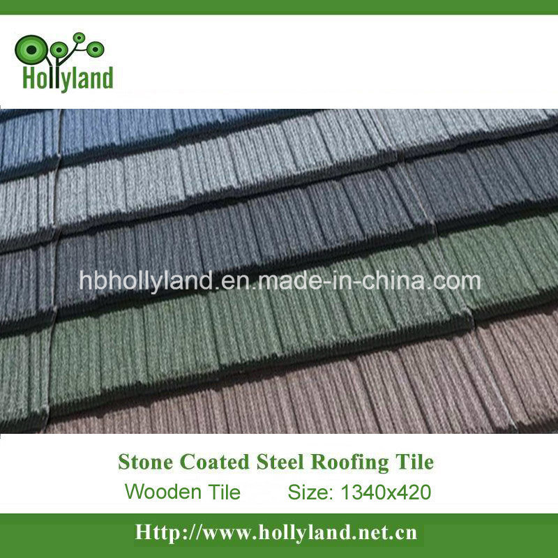 Colored Stone Coated Steel Roof Tile (Wooden Type)