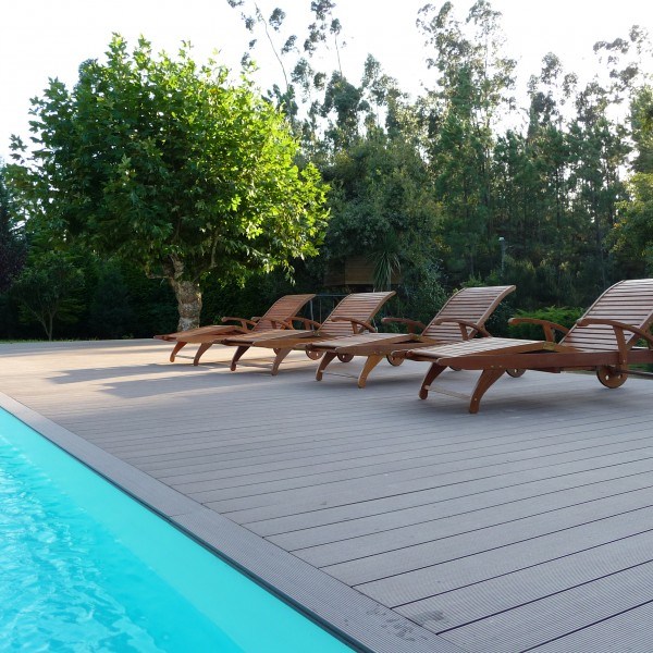 Outdoor Double Color Pressure Treated Wood Plastic Composite Decking