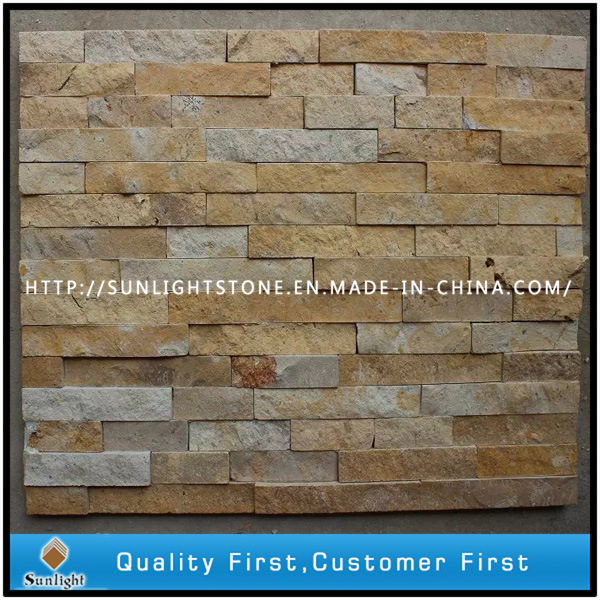 Yellow Quartz Culture Stone for Wall Cladding, Wall Tiles