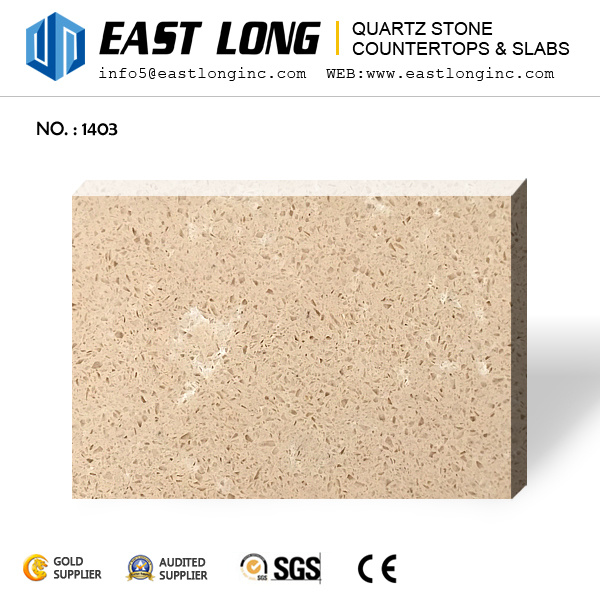 Pure Beige Quartz Stone Slabs Wholesale for Countertops/Engineered/Vanity Tops/Wall Panel
