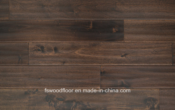 Handscraped Dark Walnut Stain Long Leaf Acaica Hardwood Flooring