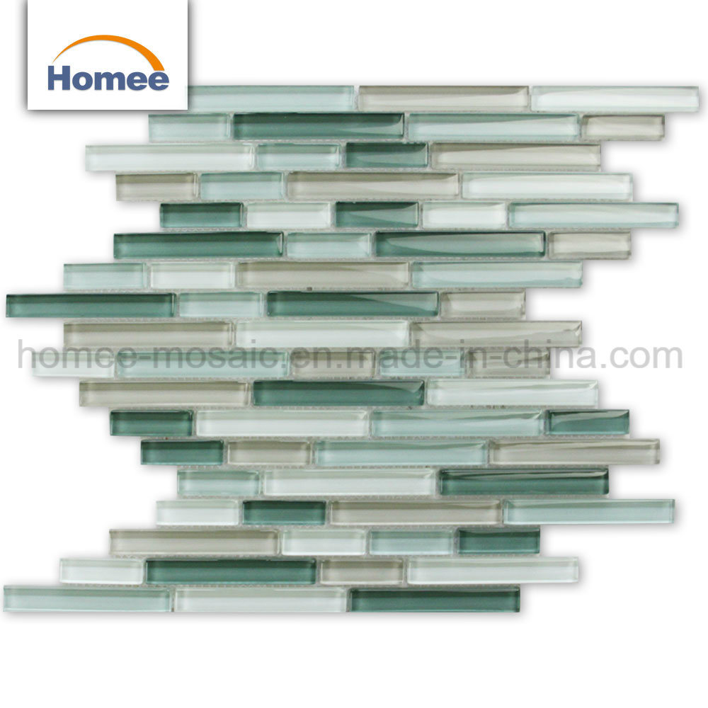 China Wholesale Stick Wall Decoration Green Glass Mosaic