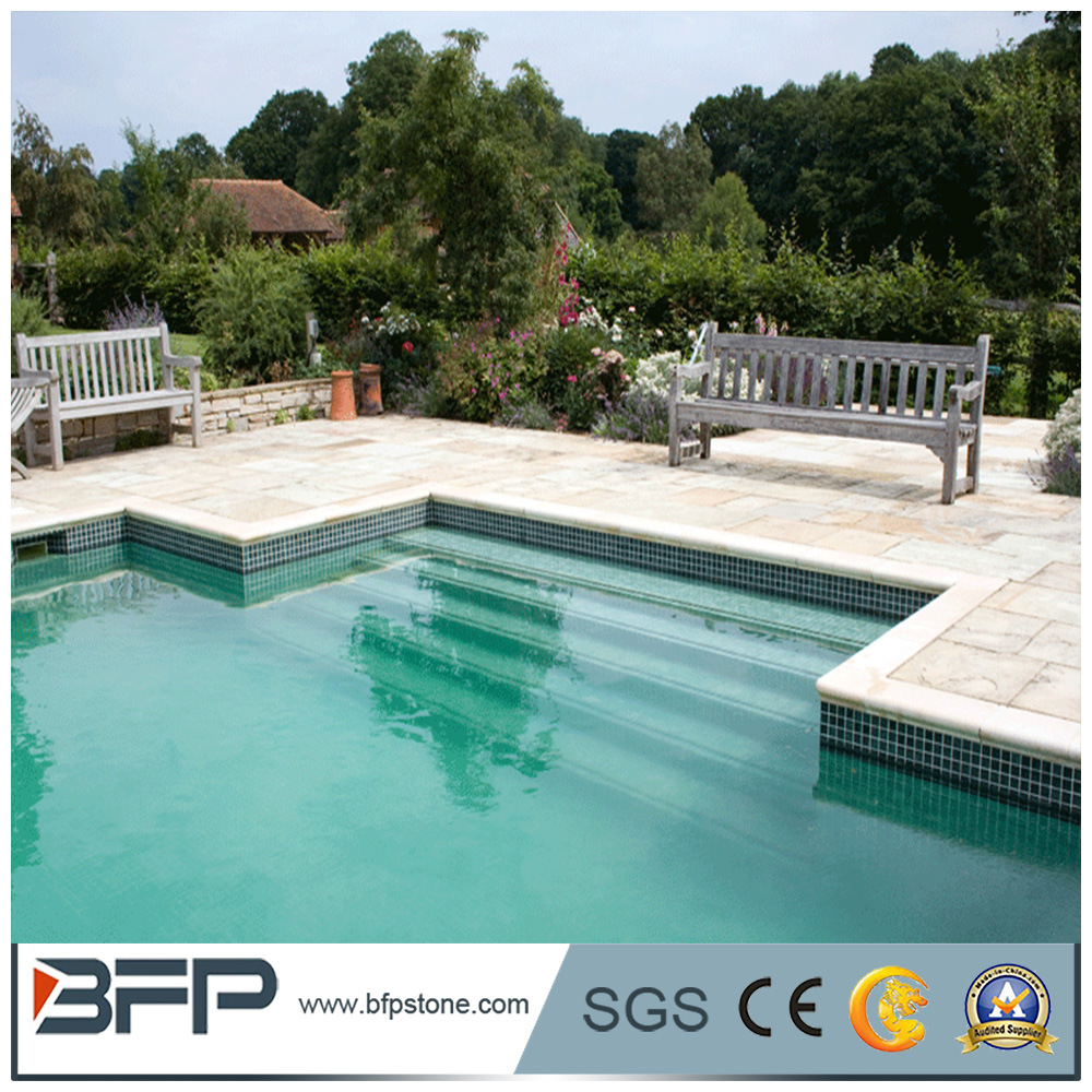Honed Surface Grey Color Bullnose Edge Slate Pool Coping Stone