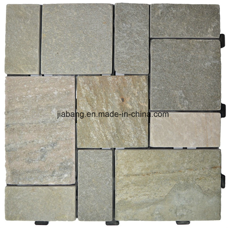 Natural Slate Stone Outdoor Flooring Tile with PE Base