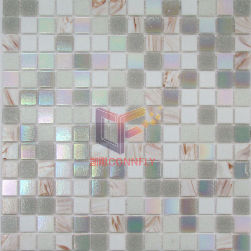 Gold Line Decorated Glass Mosaic (CSJ43)