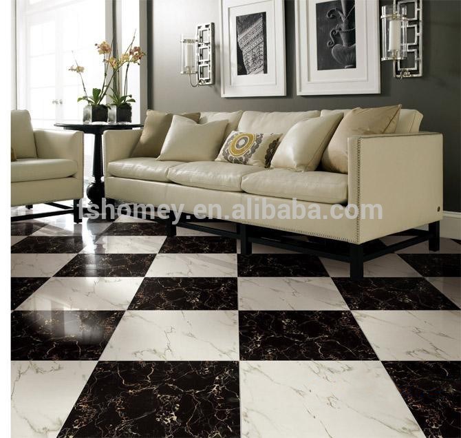 Full Polished Porcelain Glazed Jazz White Tile for Black and White Design From Foshan Factory