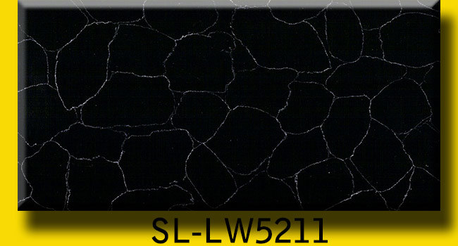 Artificial Black Sparkly Quartz Slab