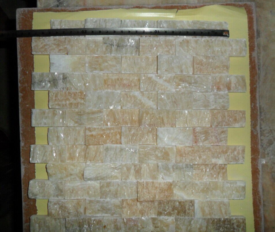 Mosaic Tile Honey Onxy 1X2 Split Face