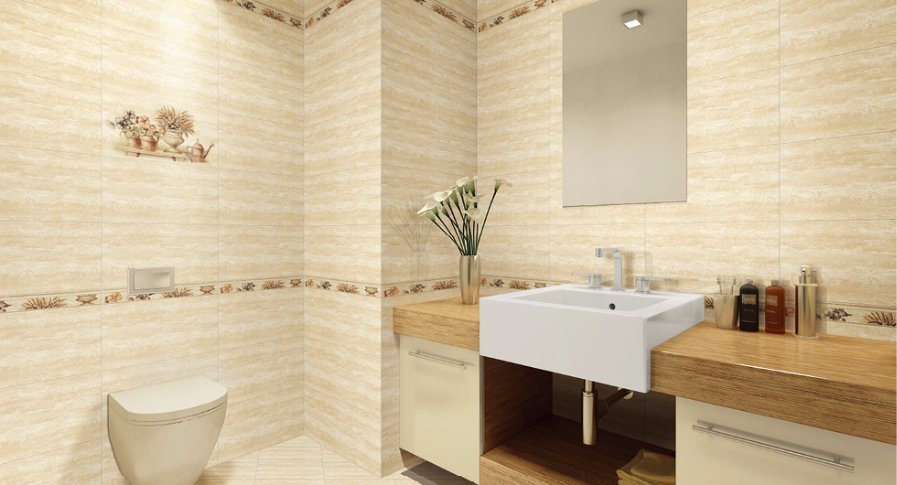 Yellow Marble Ceramic Wall Tile for Bathroom