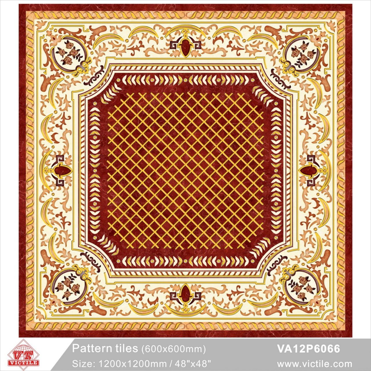Ceramic Tile Flooring Building Material Carpet Tile (VA12P6066, 600X600mm+1200X1200mm)