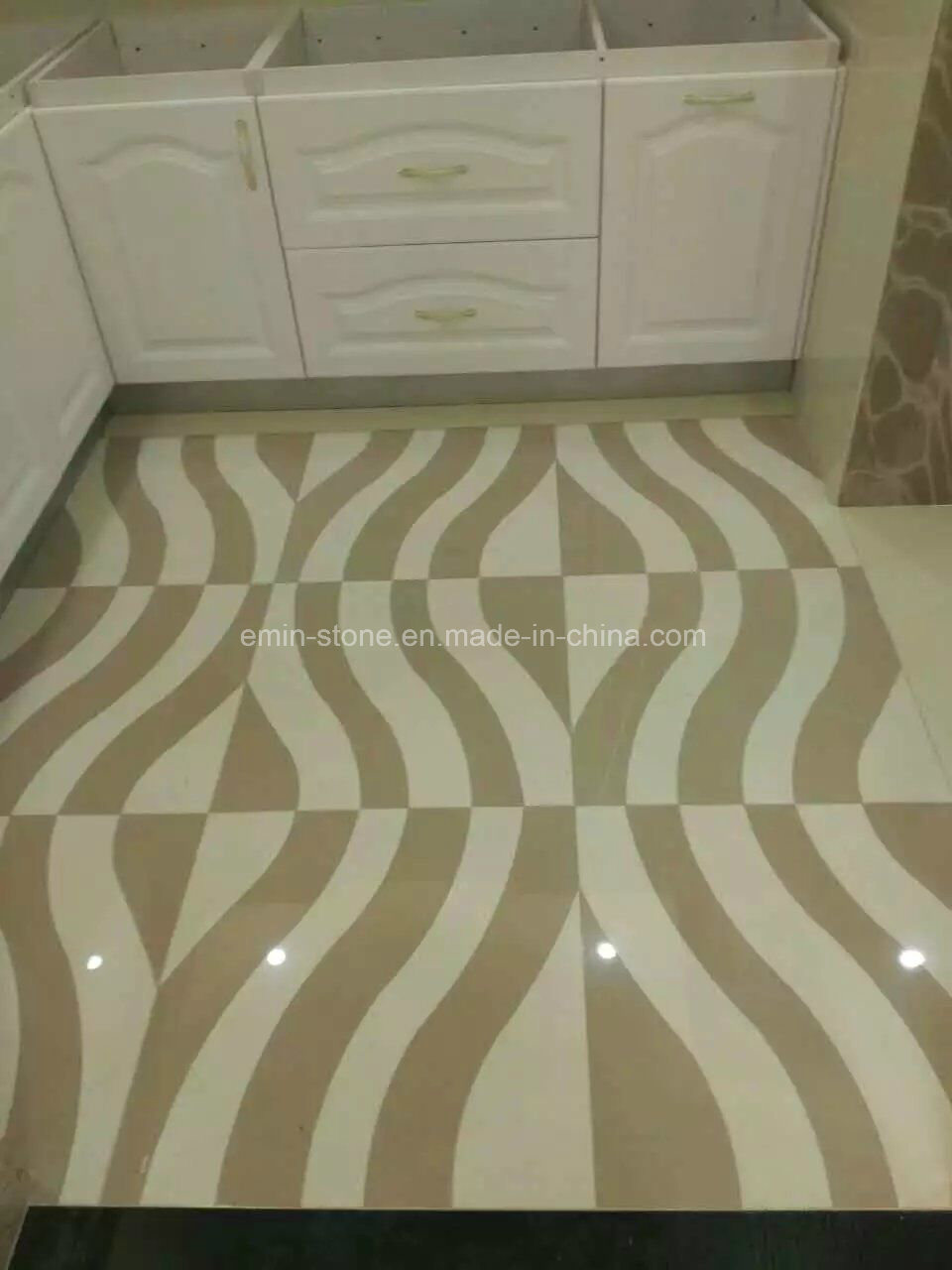 Water-Jet Floor Tile Parquet Nano Crystallized Glass Home Decoration