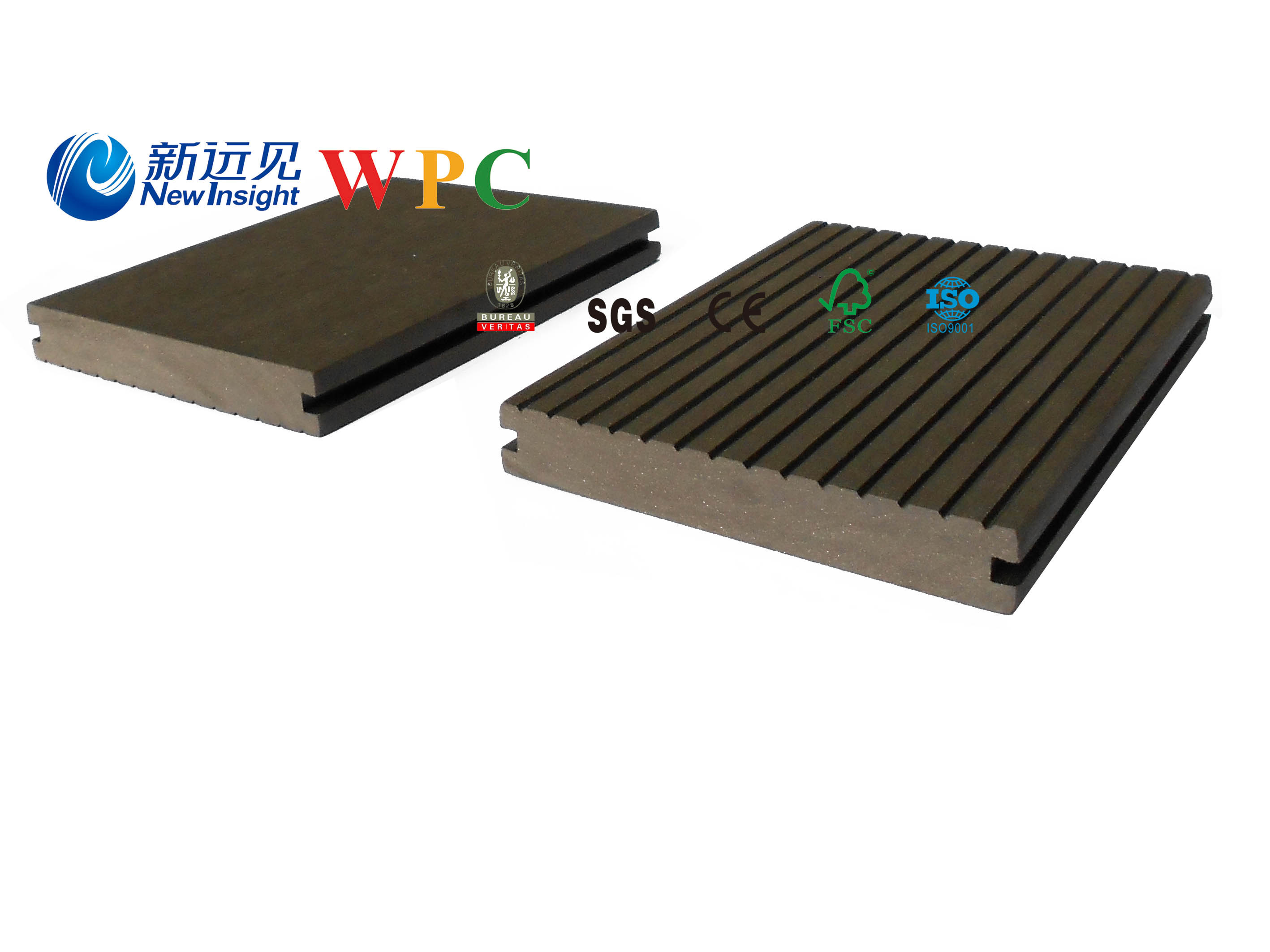146*23mm Wood Plastic Composite Decking with CE, Fsg SGS, Certificate