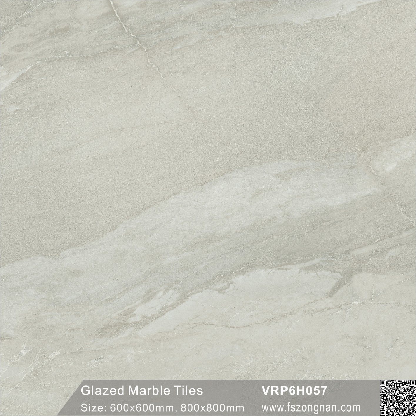600X600mm 800X800mm Gray Color Glazed Marble Polished Porcelain Floor Tile (VRP6H057)