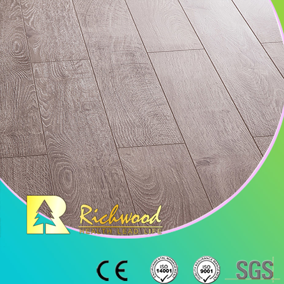 Commercial 12.3mm E0 HDF Embossed V-Grooved Waxed Edged Laminate Flooring