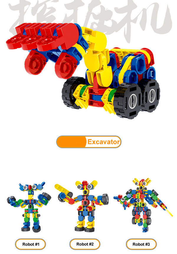 Kids Toys Deformed 3D Building Blocks