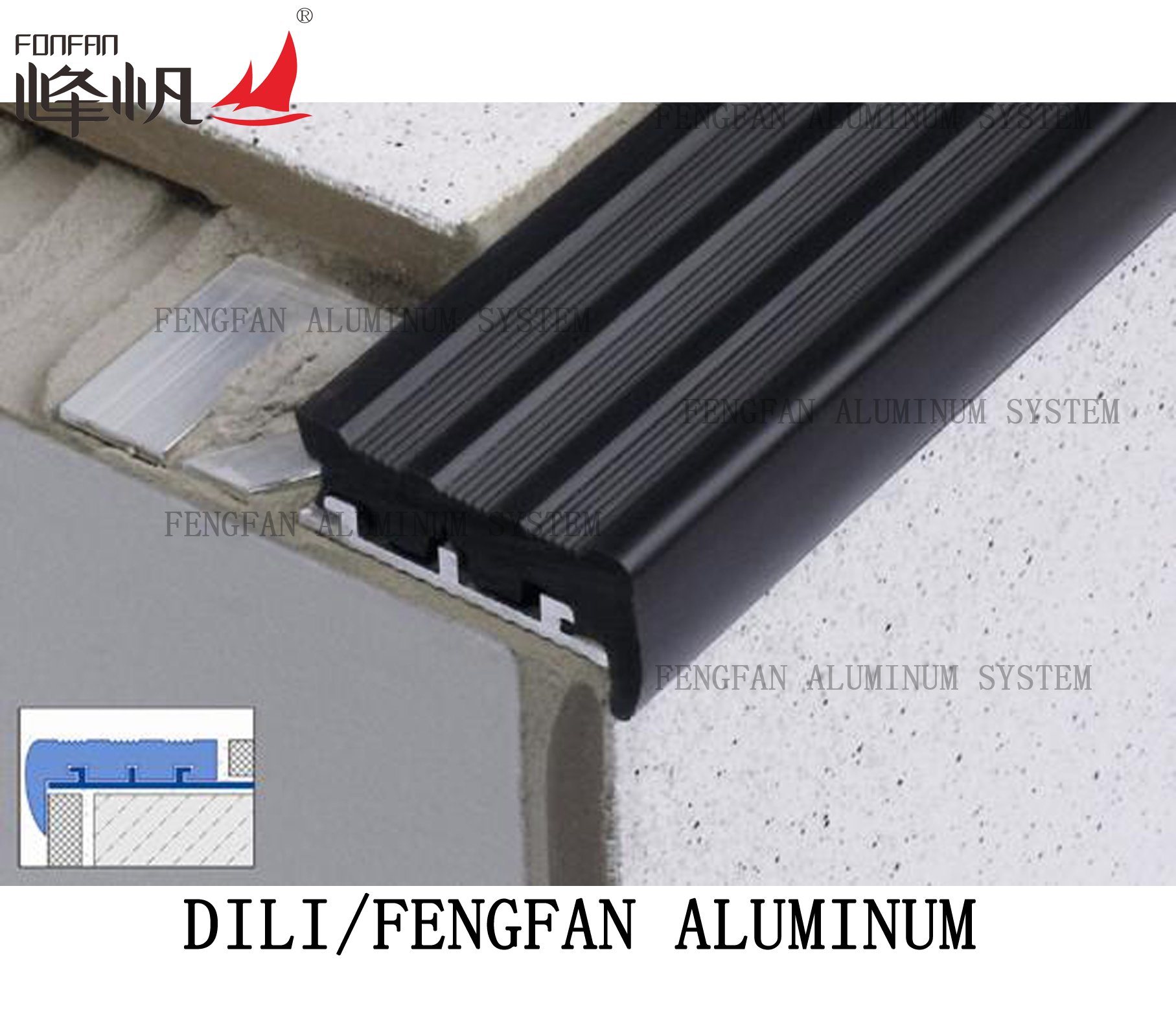 Aluminum Square Tile Trim for Walls and Floors